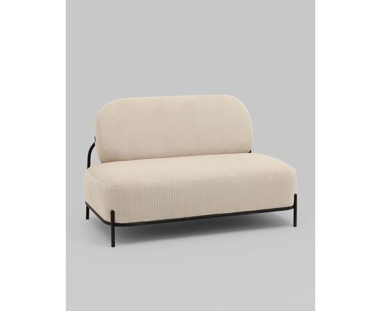 Диван Стоун велюр рельефный молочный, изображение 2 | Интернет магазин мебели и декора LifeDekor