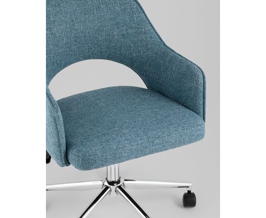 Кресло офисное Кларк рогожка синий, изображение 10 | Интернет магазин мебели и декора LifeDekor