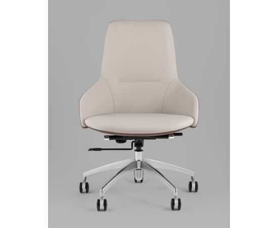 Кресло офисное TopChairs Soulo светло-серый, коричневый, изображение 5 | Интернет магазин мебели и декора LifeDekor