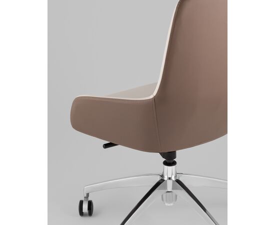 Кресло офисное TopChairs Soulo светло-серый, коричневый, изображение 9 | Интернет магазин мебели и декора LifeDekor