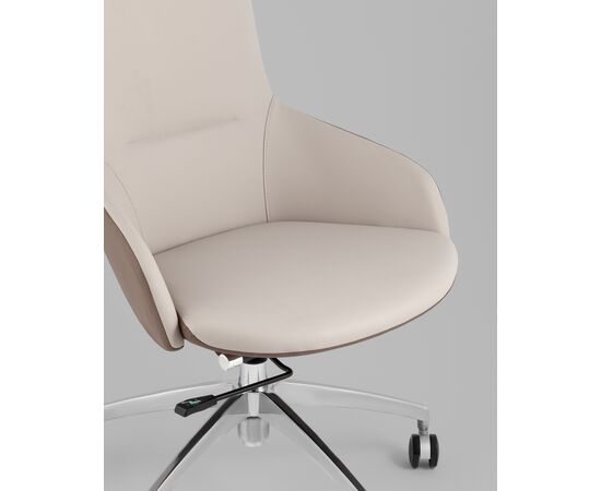 Кресло офисное TopChairs Soulo светло-серый, коричневый, изображение 10 | Интернет магазин мебели и декора LifeDekor