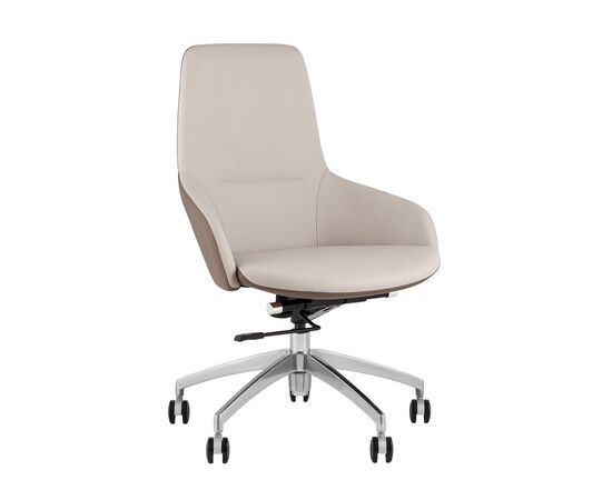 Кресло офисное TopChairs Soulo светло-серый, коричневый | Интернет магазин мебели и декора LifeDekor