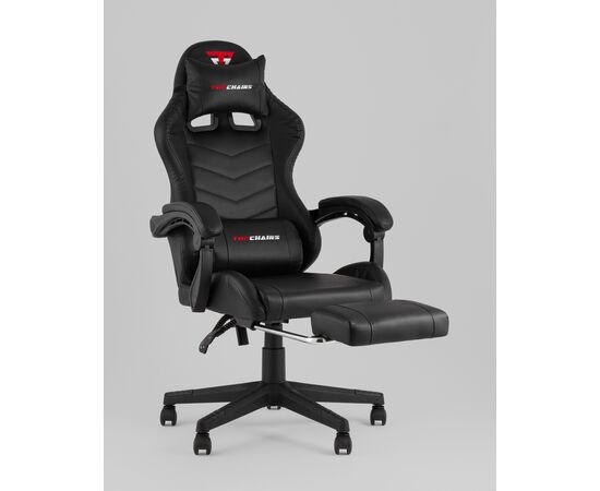 Кресло спортивное TopChairs Prophet с оттоманкой черный, изображение 6 | Интернет магазин мебели и декора LifeDekor