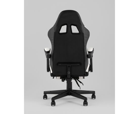 Кресло спортивное TopChairs Prophet с оттоманкой черно-белый, изображение 6 | Интернет магазин мебели и декора LifeDekor