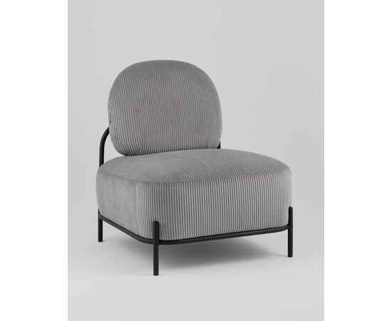 Кресло Стоун велюр рельефный светло-серый, изображение 2 | Интернет магазин мебели и декора LifeDekor