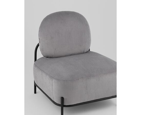 Кресло Стоун велюр рельефный светло-серый, изображение 8 | Интернет магазин мебели и декора LifeDekor