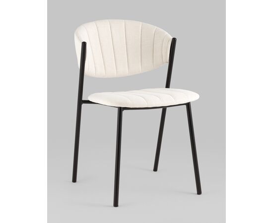 Стул Харпер ткань рогожка молочный, изображение 2 | Интернет магазин мебели и декора LifeDekor