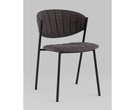 Стул Харпер ткань рогожка тёмно-серый, изображение 2 | Интернет магазин мебели и декора LifeDekor