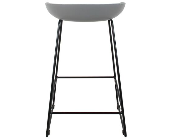Стул полубарный Neo серый с чёрными ножками, изображение 3 | Интернет магазин мебели и декора LifeDekor