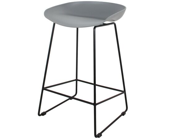 Стул полубарный Neo серый с чёрными ножками, изображение 2 | Интернет магазин мебели и декора LifeDekor