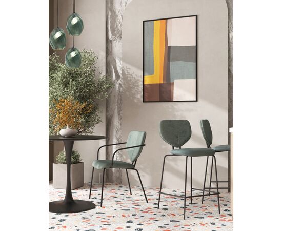 Стул полубарный Masey зеленый со светло-зеленой экокожей, изображение 3 | Интернет магазин мебели и декора LifeDekor