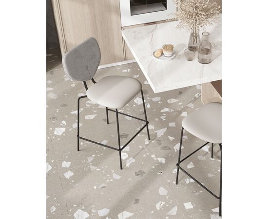 Стул полубарный Masey серый с серой экокожей, изображение 3 | Интернет магазин мебели и декора LifeDekor