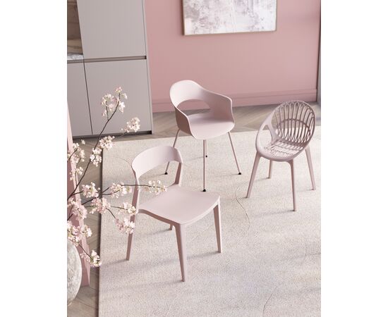 Стул Lady пластик нежно-розовый, изображение 4 | Интернет магазин мебели и декора LifeDekor
