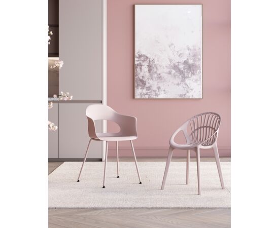 Стул Takeo пластик нежно-розовый, изображение 3 | Интернет магазин мебели и декора LifeDekor