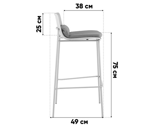 Стул барный Louran с подушкой чёрный, изображение 10 | Интернет магазин мебели и декора LifeDekor