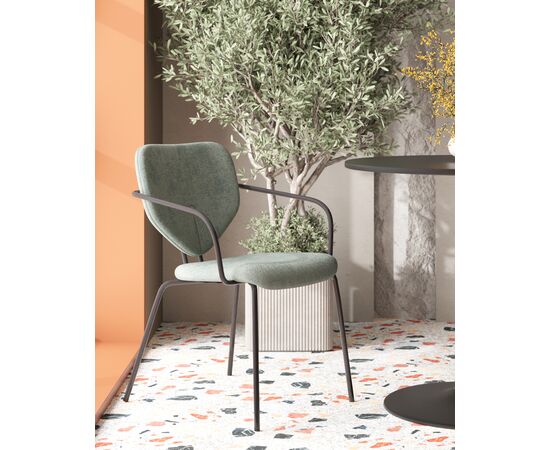 Стул обеденный Masey с подлокотниками зеленый, изображение 3 | Интернет магазин мебели и декора LifeDekor