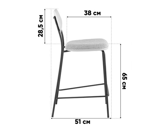 Стул полубарный Casey серо-коричневый с бежевой экокожей, изображение 10 | Интернет магазин мебели и декора LifeDekor