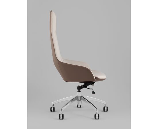 Кресло руководителя TopChairs Soulo светло-серый, коричневый, изображение 6 | Интернет магазин мебели и декора LifeDekor