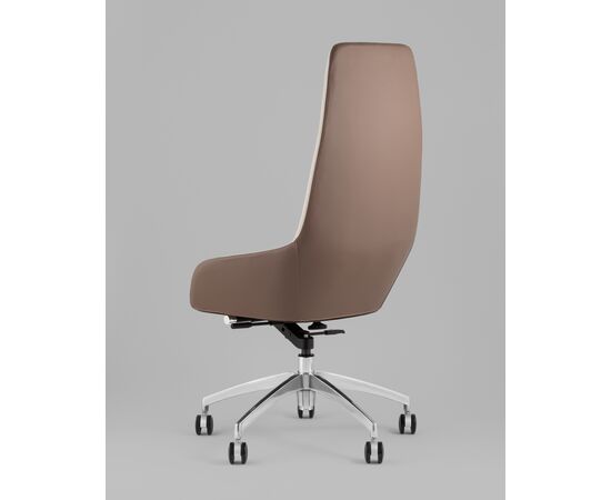 Кресло руководителя TopChairs Soulo светло-серый, коричневый, изображение 8 | Интернет магазин мебели и декора LifeDekor