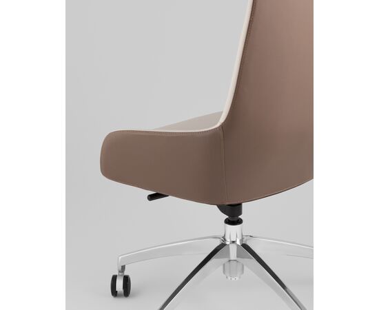 Кресло руководителя TopChairs Soulo светло-серый, коричневый, изображение 9 | Интернет магазин мебели и декора LifeDekor