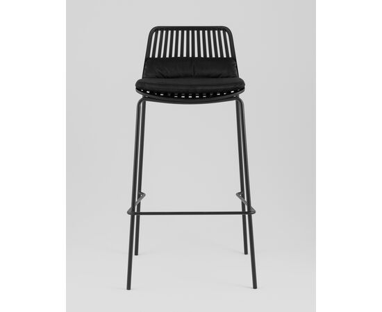 Стул барный Louran с подушкой чёрный, изображение 3 | Интернет магазин мебели и декора LifeDekor