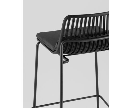 Стул барный Louran с подушкой чёрный, изображение 7 | Интернет магазин мебели и декора LifeDekor