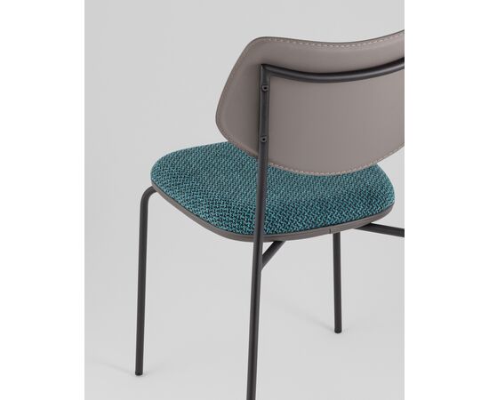 Стул обеденный Casey темно-бирюзовый с серой экокожей, изображение 9 | Интернет магазин мебели и декора LifeDekor