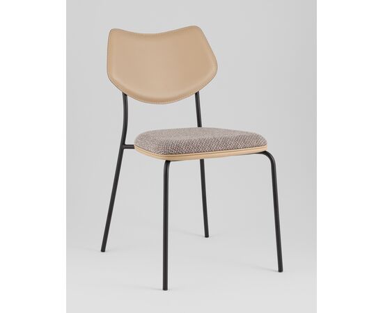 Стул обеденный Casey серо-коричневый с бежевой экокожей, изображение 2 | Интернет магазин мебели и декора LifeDekor