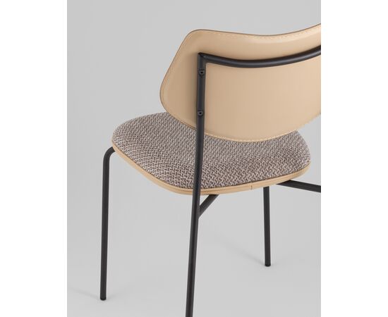 Стул обеденный Casey серо-коричневый с бежевой экокожей, изображение 7 | Интернет магазин мебели и декора LifeDekor