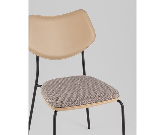 Стул обеденный Casey серо-коричневый с бежевой экокожей, изображение 8 | Интернет магазин мебели и декора LifeDekor