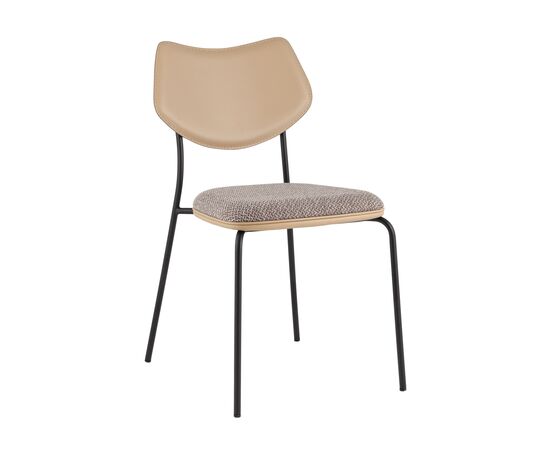 Стул обеденный Casey серо-коричневый с бежевой экокожей | Интернет магазин мебели и декора LifeDekor