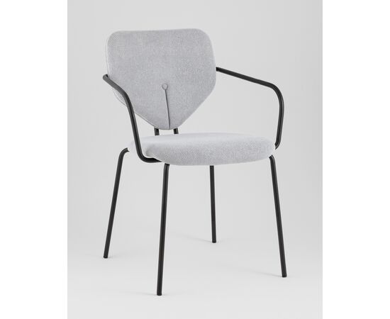 Стул обеденный Masey с подлокотниками серый, изображение 2 | Интернет магазин мебели и декора LifeDekor
