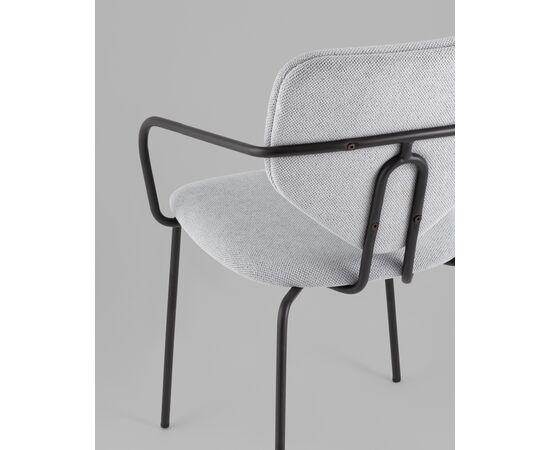 Стул обеденный Masey с подлокотниками серый, изображение 9 | Интернет магазин мебели и декора LifeDekor