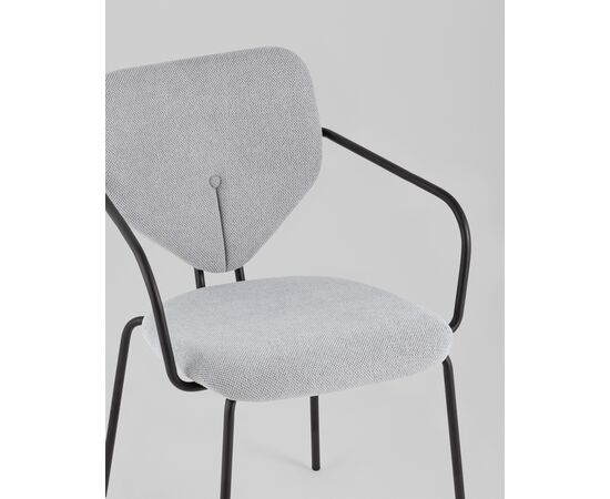 Стул обеденный Masey с подлокотниками серый, изображение 10 | Интернет магазин мебели и декора LifeDekor