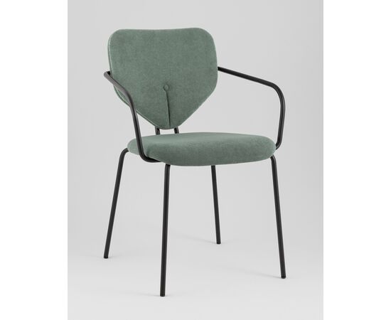 Стул обеденный Masey с подлокотниками зеленый, изображение 2 | Интернет магазин мебели и декора LifeDekor