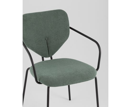 Стул обеденный Masey с подлокотниками зеленый, изображение 10 | Интернет магазин мебели и декора LifeDekor