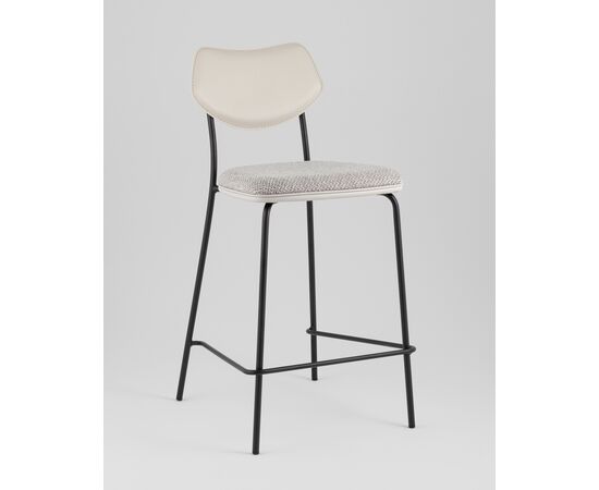 Стул полубарный Casey серый с серой экокожей, изображение 2 | Интернет магазин мебели и декора LifeDekor