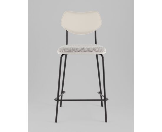 Стул полубарный Casey серый с серой экокожей, изображение 5 | Интернет магазин мебели и декора LifeDekor