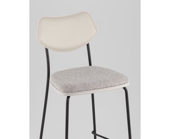 Стул полубарный Casey серый с серой экокожей, изображение 10 | Интернет магазин мебели и декора LifeDekor