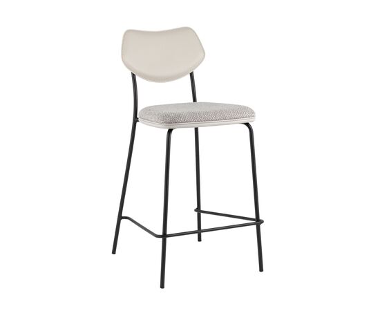 Стул полубарный Casey серый с серой экокожей | Интернет магазин мебели и декора LifeDekor