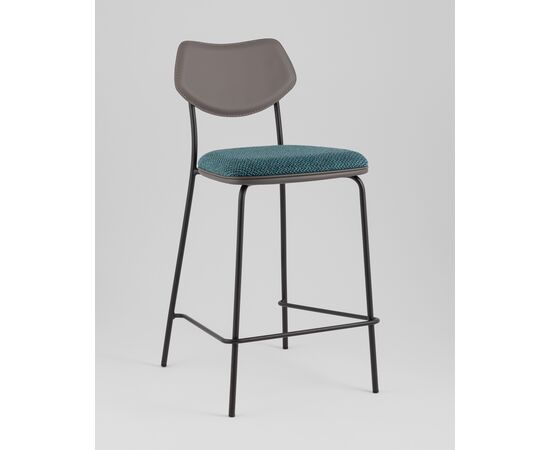 Стул полубарный Casey темно-бирюзовый с серой экокожей, изображение 2 | Интернет магазин мебели и декора LifeDekor