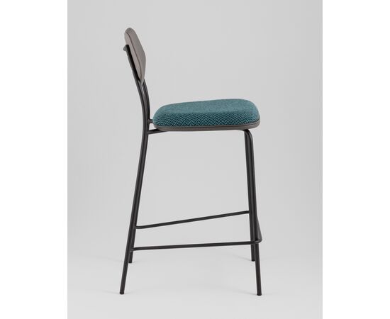 Стул полубарный Casey темно-бирюзовый с серой экокожей, изображение 6 | Интернет магазин мебели и декора LifeDekor