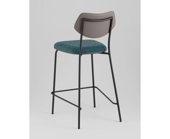 Стул полубарный Casey темно-бирюзовый с серой экокожей, изображение 8 | Интернет магазин мебели и декора LifeDekor