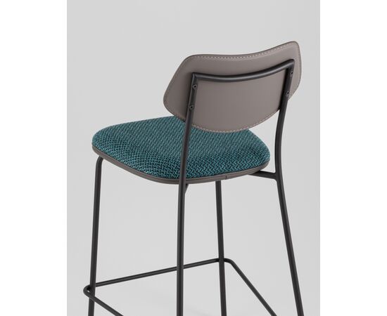 Стул полубарный Casey темно-бирюзовый с серой экокожей, изображение 9 | Интернет магазин мебели и декора LifeDekor