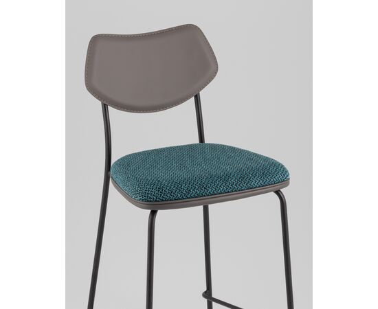 Стул полубарный Casey темно-бирюзовый с серой экокожей, изображение 10 | Интернет магазин мебели и декора LifeDekor