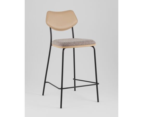 Стул полубарный Casey серо-коричневый с бежевой экокожей, изображение 2 | Интернет магазин мебели и декора LifeDekor