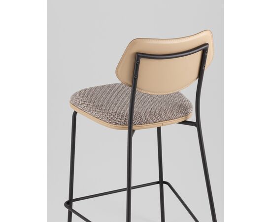 Стул полубарный Casey серо-коричневый с бежевой экокожей, изображение 7 | Интернет магазин мебели и декора LifeDekor