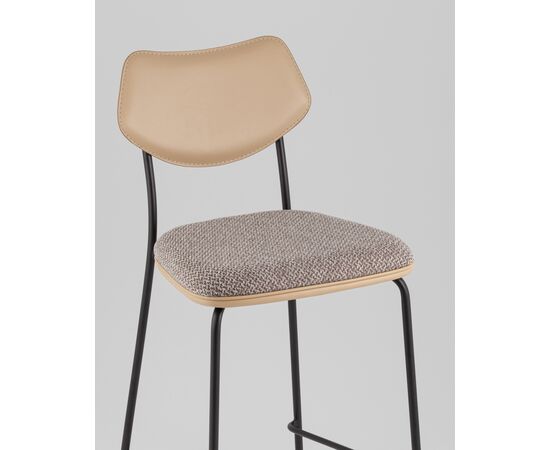 Стул полубарный Casey серо-коричневый с бежевой экокожей, изображение 8 | Интернет магазин мебели и декора LifeDekor