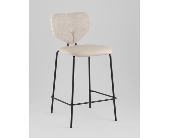 Стул полубарный Masey бежевый с бежевой экокожей, изображение 2 | Интернет магазин мебели и декора LifeDekor