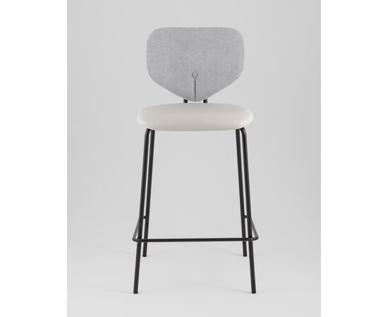 Стул полубарный Masey серый с серой экокожей, изображение 5 | Интернет магазин мебели и декора LifeDekor